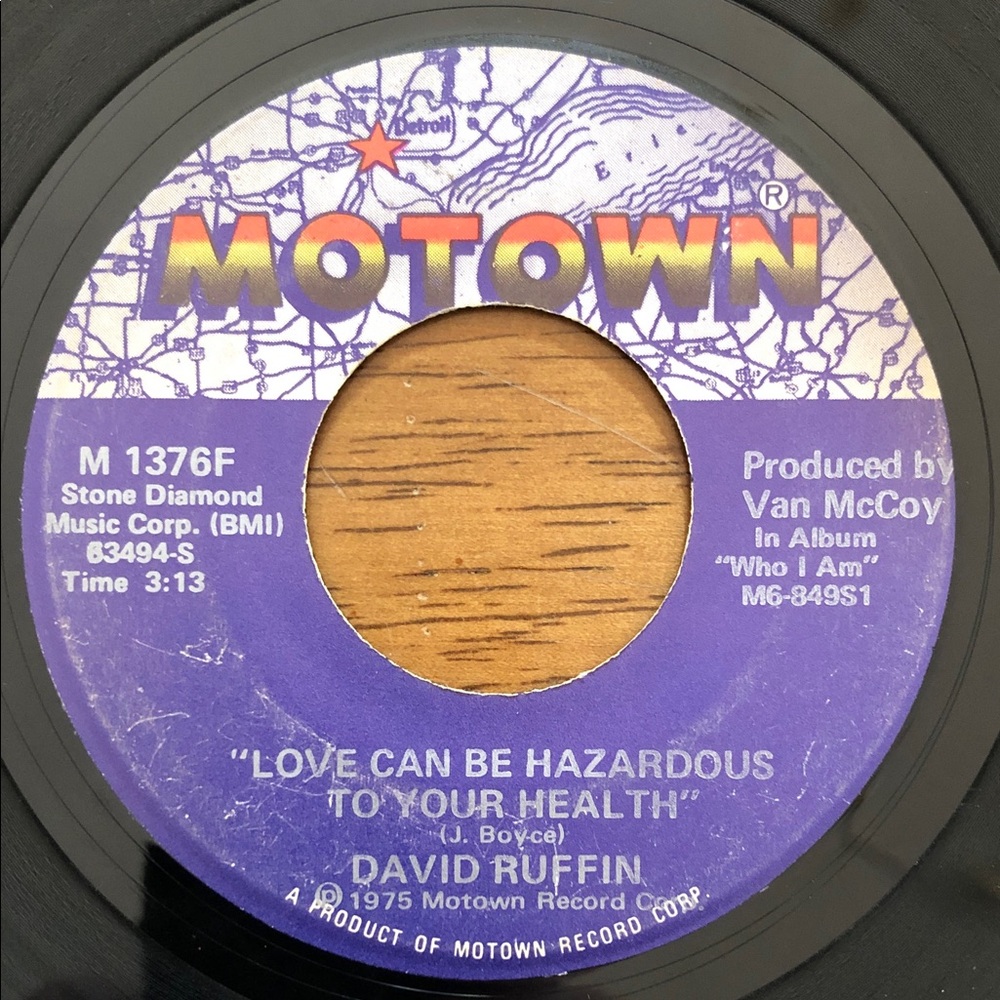 David Ruffin Vinyl 45 Record Love Can Be Hazardous To Your Health